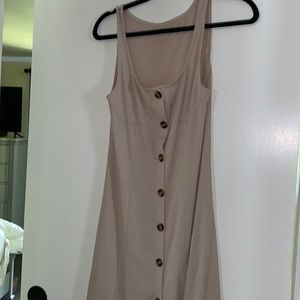 Beige button dress